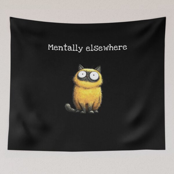 Item preview, Mentally Elsewhere Funny Daydreamer Cat Gift designed and sold by Say It With Ink.