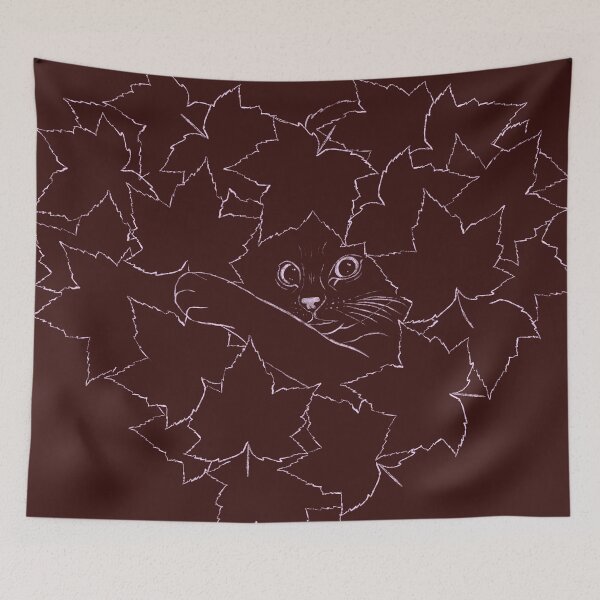 Item preview, Cat hiding in leaves designed and sold by popdaydreams.