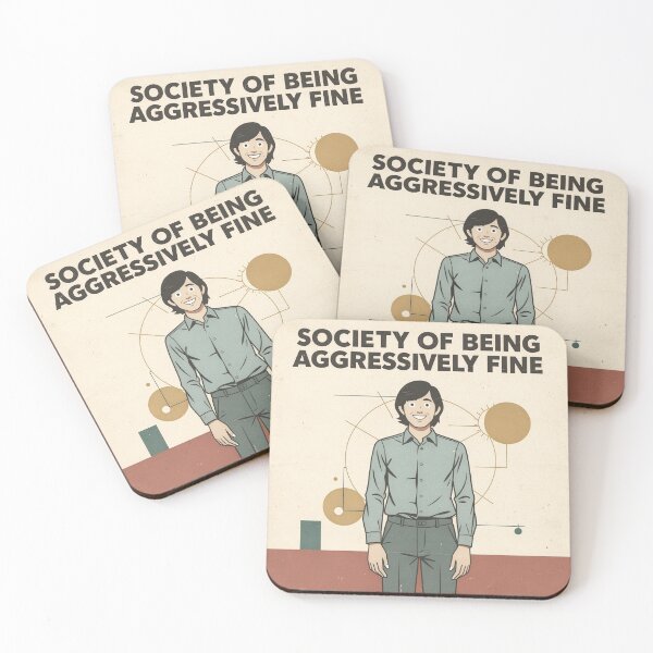 Item preview, Society of Being Aggressively Fine Retro Poster designed and sold by PictorialWhimsy.