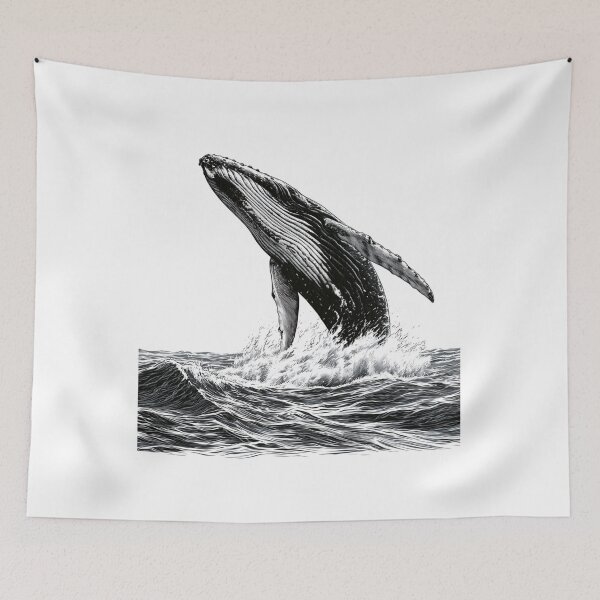 Item preview, Majestic Breaching Humpback Whale Ocean Graphic designed and sold by TrendyGalaxy.