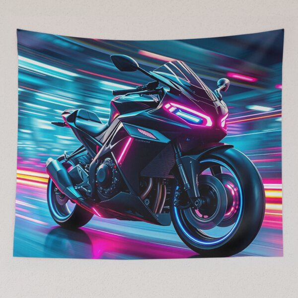 Item preview, Cyberpunk Science Fiction Motorcyle With Neon-Colored Aesthetic   designed and sold by DEC02.