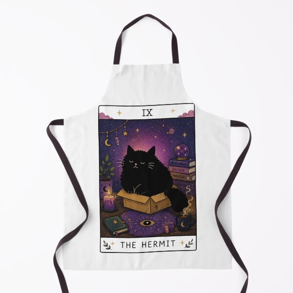 Item preview, The Hermit Tarot Card Black Cat designed and sold by MonkiFlipp.