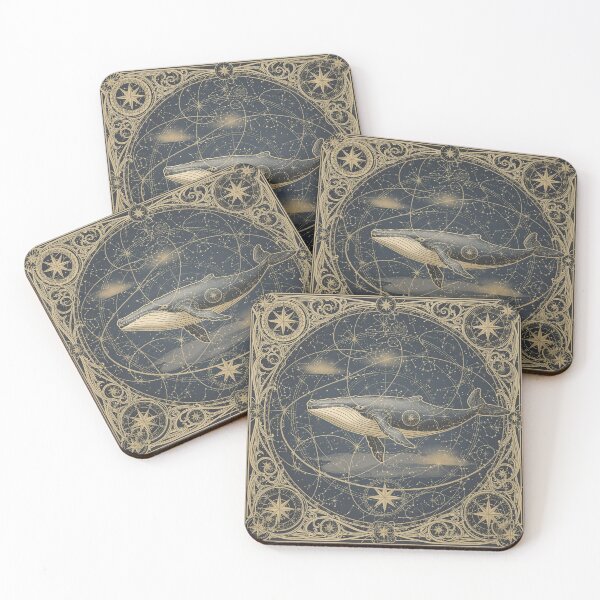 Item preview, Celestial Whale Migration Star Map in Gilt designed and sold by PictorialWhimsy.