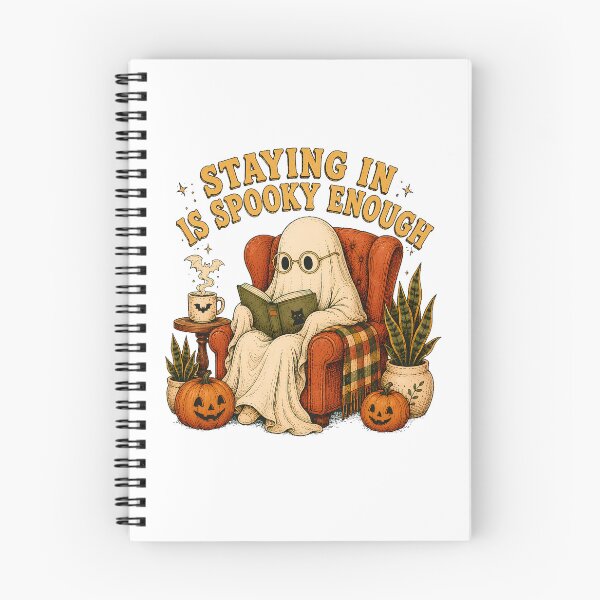 Item preview, Spooky Season Bookworm Ghost Staying In Cozy Halloween designed and sold by chattsuede.