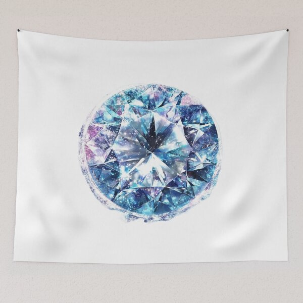 Item preview, Sparkling Cosmic Blue Diamond Crystal Gemstone Art designed and sold by KLSRAJ.