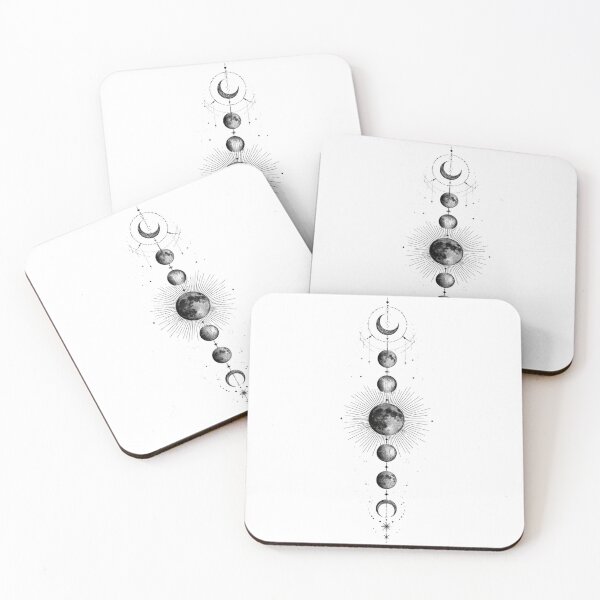 Item preview, Geometric Moon Phases Alignment Line Art Vector designed and sold by TrendyGalaxy.