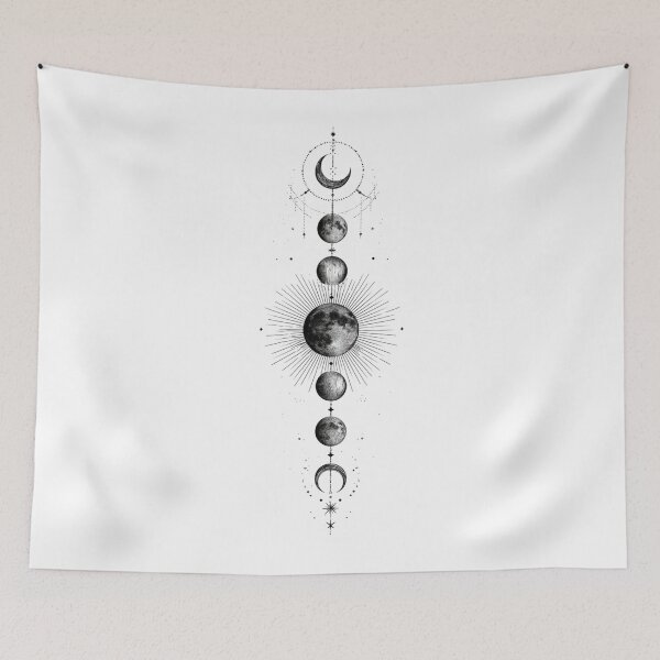 Item preview, Geometric Moon Phases Alignment Line Art Vector designed and sold by TrendyGalaxy.