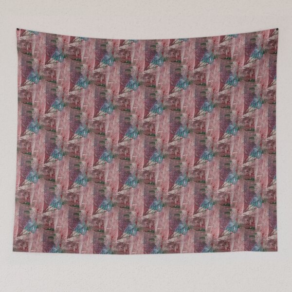 Item preview, Grunge Textured Abstract in Red and Aqua designed and sold by Artistestella.