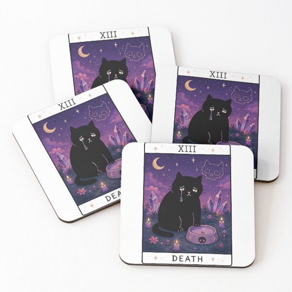 Item preview, Death Tarot Card Black Cat designed and sold by MonkiFlipp.