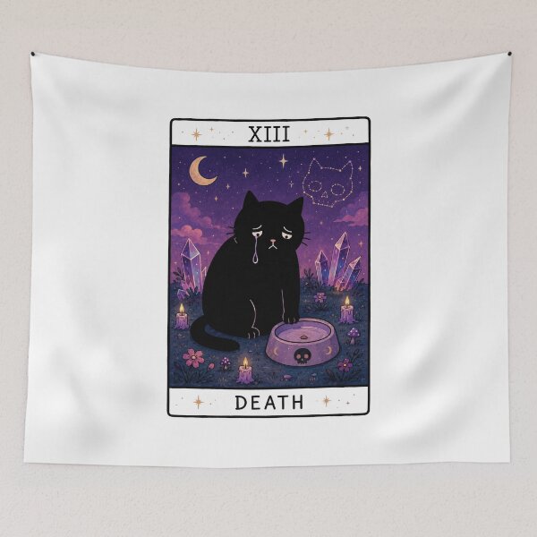 Item preview, Death Tarot Card Black Cat designed and sold by MonkiFlipp.