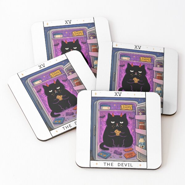 Item preview, The Devil Tarot Card Black Cat designed and sold by MonkiFlipp.