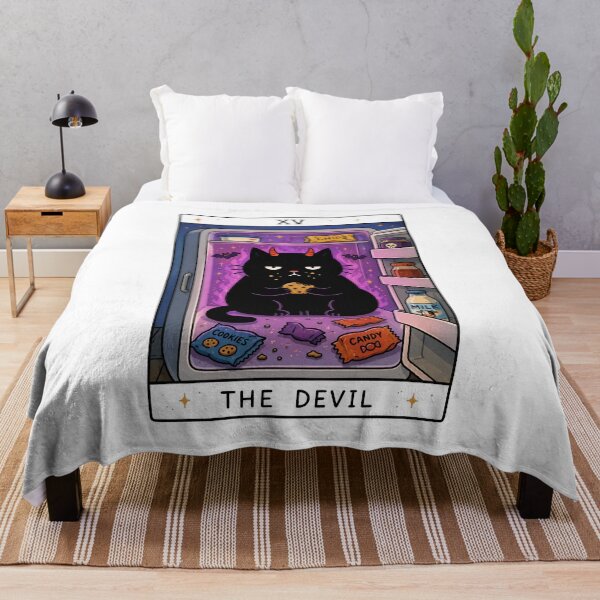 Item preview, The Devil Tarot Card Black Cat designed and sold by MonkiFlipp.
