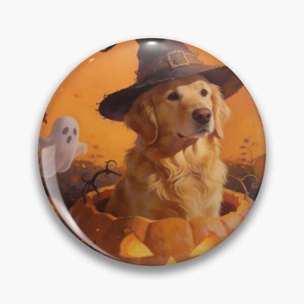 Item preview, Golden Retriever Witch Halloween | Spooky Pumpkin Dog designed and sold by cr6zym1nd.