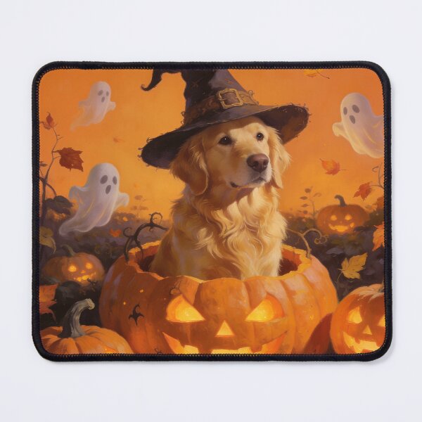 Item preview, Golden Retriever Witch Halloween | Spooky Pumpkin Dog designed and sold by cr6zym1nd.