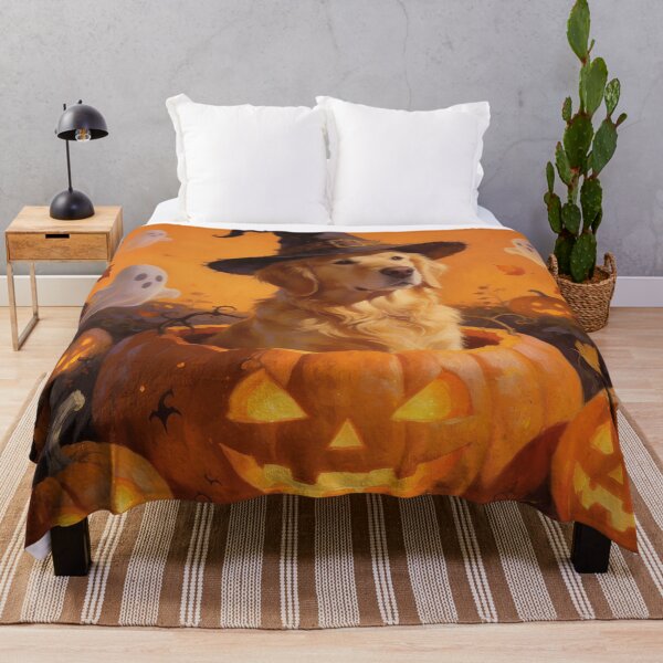 Item preview, Golden Retriever Witch Halloween | Spooky Pumpkin Dog designed and sold by cr6zym1nd.