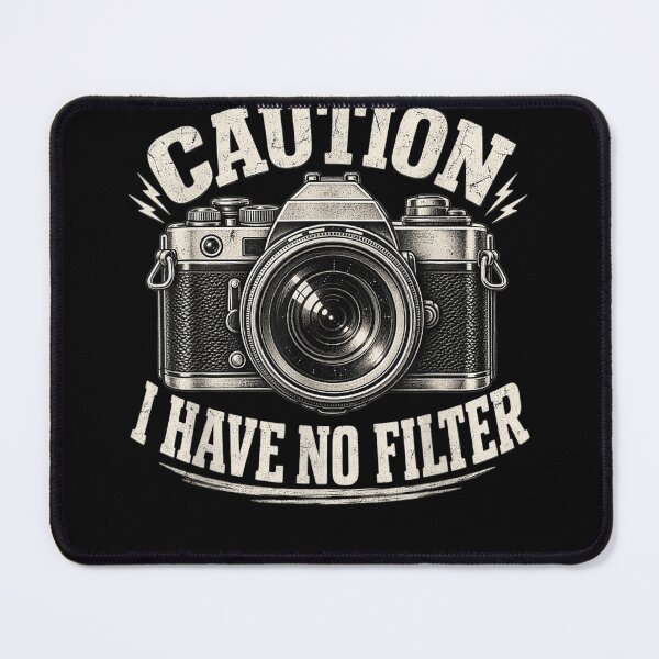 Item preview, Caution I Have No Filter Funny Retro Camera Photography designed and sold by leevekaArt.