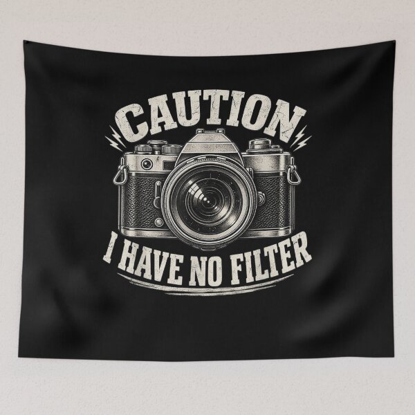 Item preview, Caution I Have No Filter Funny Retro Camera Photography designed and sold by leevekaArt.