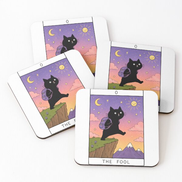 Item preview, The Fool Tarot Card Black Cat designed and sold by MonkiFlipp.