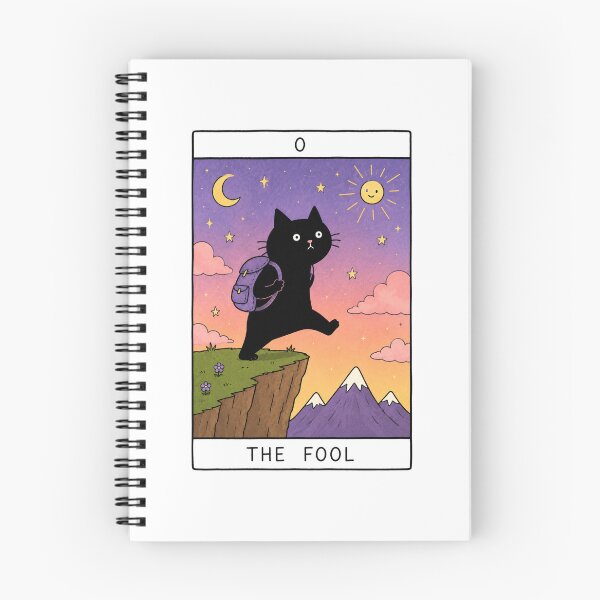 Item preview, The Fool Tarot Card Black Cat designed and sold by MonkiFlipp.