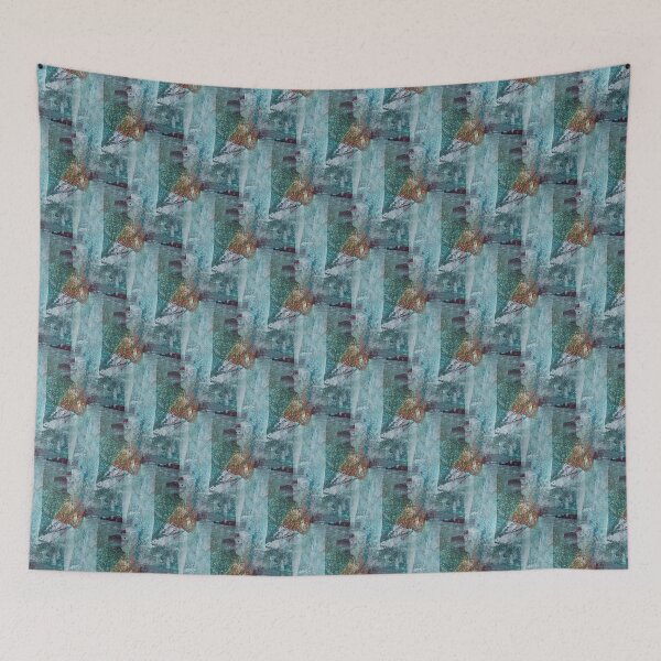 Item preview, Grunge Textured Abstract in Aqua and Brown designed and sold by Artistestella.