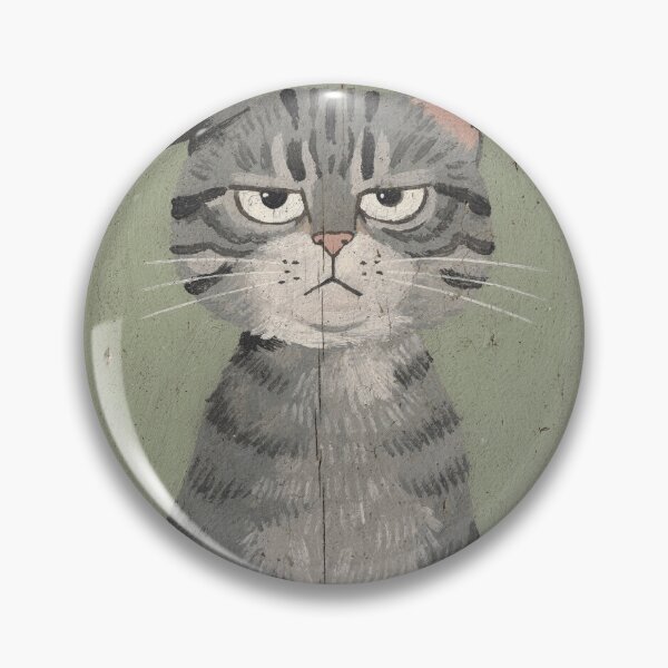 Item preview, Unimpressed Grey Tabby with a Folded Ear Folk Art designed and sold by PictorialWhimsy.