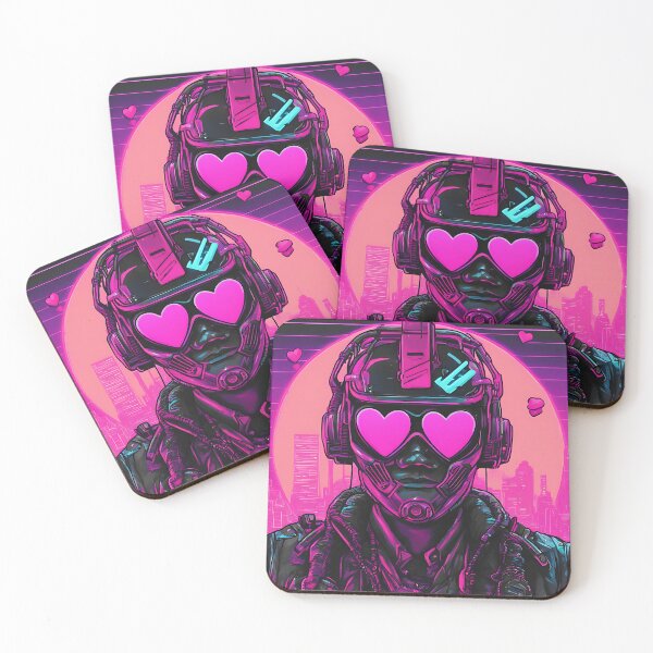 Item preview, Cyberpunk Robot, Black Leather Jacket, And Pink Headphones  designed and sold by DEC02.
