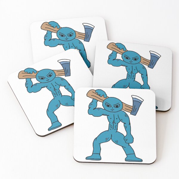 Item preview, Round Head Blue Cartoon Fighter Artwork designed and sold by sophiarogersart.
