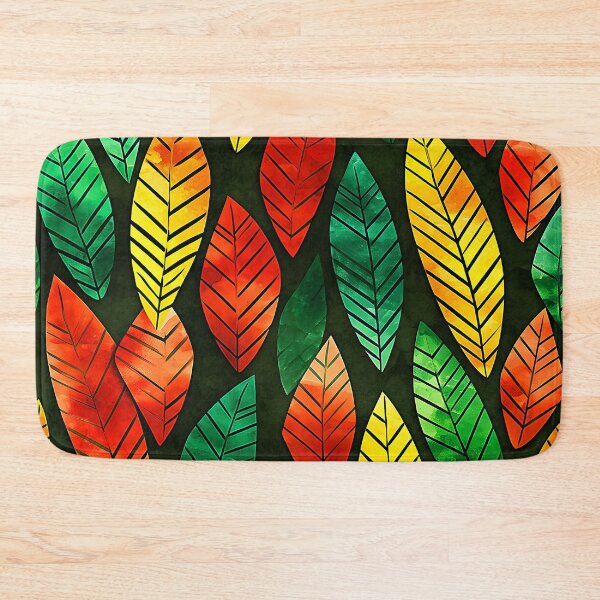 Item preview, Kwanzaa African-American Red, Green, Yellow Leaves Pattern designed and sold by DEC02.