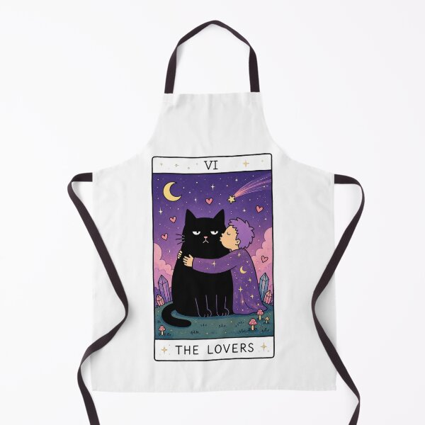 Item preview, The Lovers Tarot Card Black Cat designed and sold by MonkiFlipp.