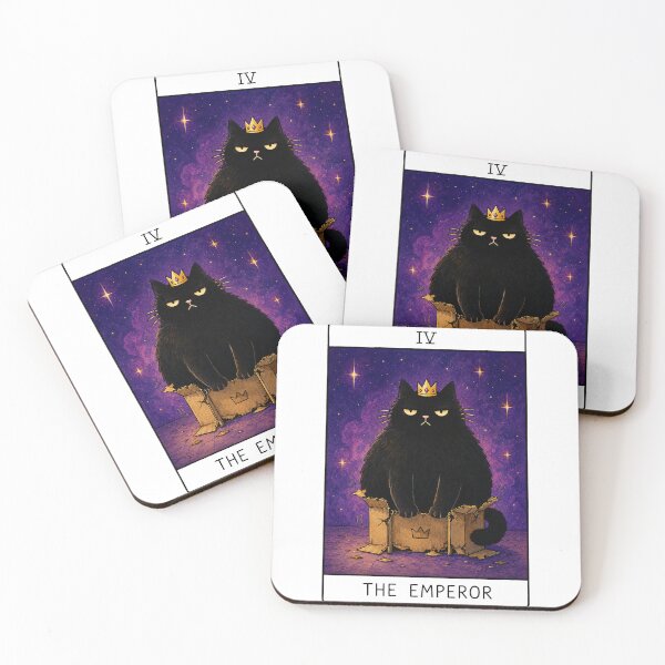 Item preview, The Emperor Tarot Card Black Cat designed and sold by MonkiFlipp.