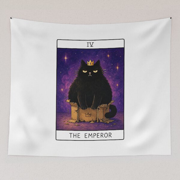 Item preview, The Emperor Tarot Card Black Cat designed and sold by MonkiFlipp.