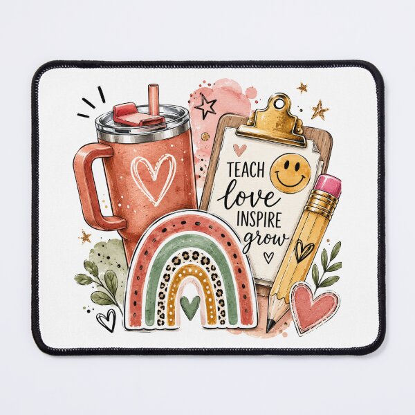 Item preview, Teach Love Inspire Grow Teacher Appreciation Rainbow Design designed and sold by BrewmarkStudio.