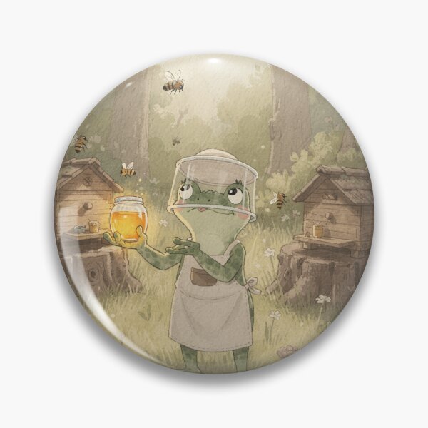 Item preview, Frog Beekeeper with a Jar of Clover Honey designed and sold by PictorialWhimsy.