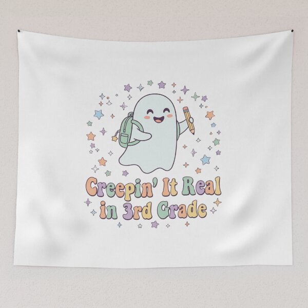 Item preview, Creepin It Real In 3rd Grade Cute Retro Ghost Teacher Student Halloween T-Shirt designed and sold by KreatoLab.