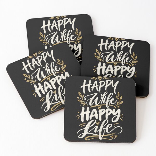 Item preview, Happy Wife Happy Life – Funny Marriage Quote designed and sold by CalmWorldShop.