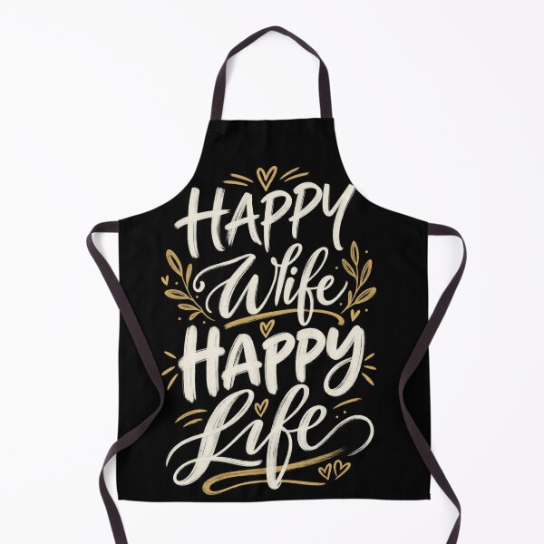 Item preview, Happy Wife Happy Life – Funny Marriage Quote designed and sold by CalmWorldShop.