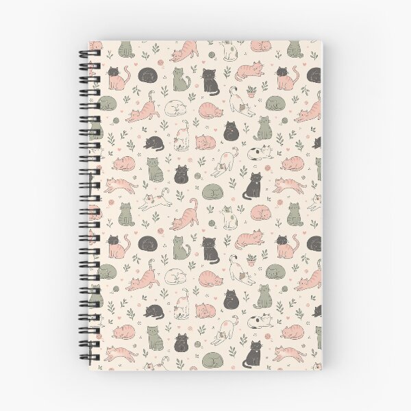 Item preview, Whisker Doodle Cute Cat Seamless Pattern Design designed and sold by Fanverse Merchandise.