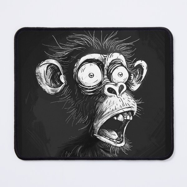 Item preview, Shocked Monkey Face Black and White Funny Primate Reaction Art Design designed and sold by inkoutninja.
