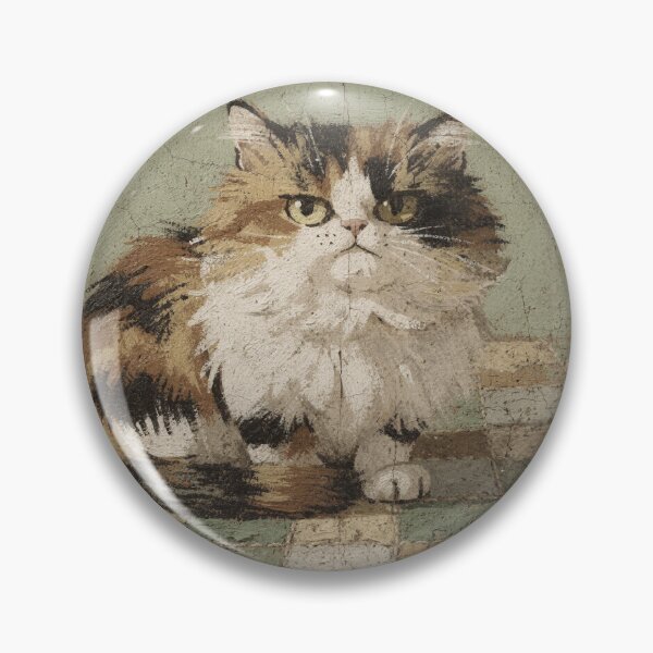 Item preview, Grumpy Calico Loaf on a Patchwork Quilt Folk Art designed and sold by PictorialWhimsy.