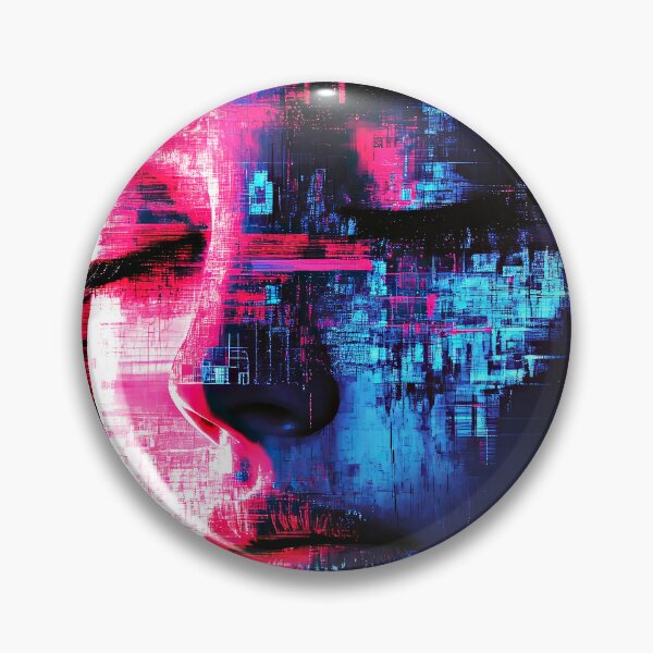 Item preview, Colorful Glitch Face Futuristic, Edgy, And Bold Hues designed and sold by DEC02.