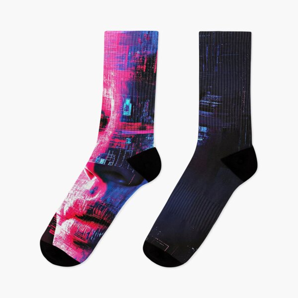 Item preview, Colorful Glitch Face Futuristic, Edgy, And Bold Hues designed and sold by DEC02.