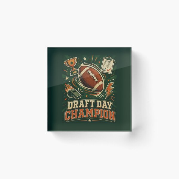 Item preview, Draft Day Champion Fantasy Football Funny Graphic Tee designed and sold by Fanverse Merchandise.