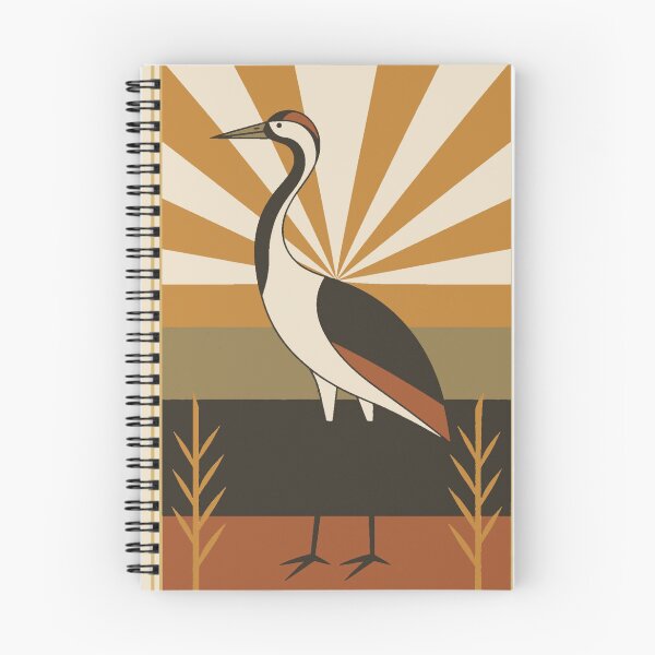 Item preview, Art Deco Crane at Sunrise — Deco Fauna No. 1 | Geometric Bird designed and sold by Planthem.