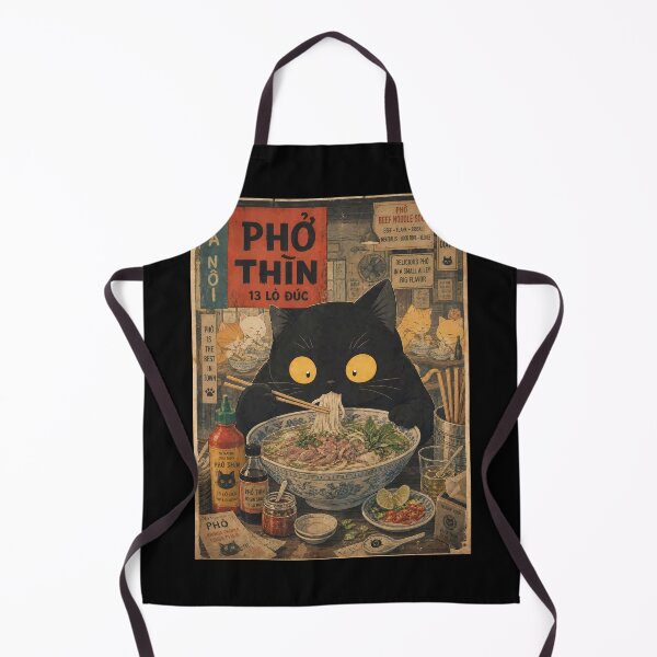 Item preview, Cat Eating Pho - Vintage Vietnamese Food Retro designed and sold by PurrfectHome.