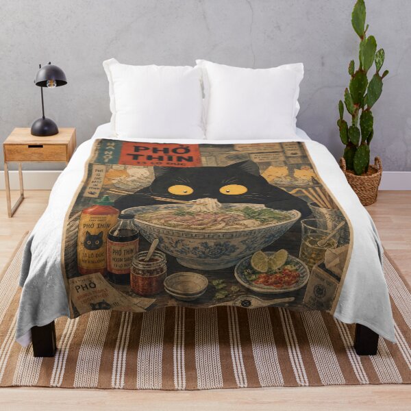 Item preview, Cat Eating Pho - Vintage Vietnamese Food Retro designed and sold by PurrfectHome.
