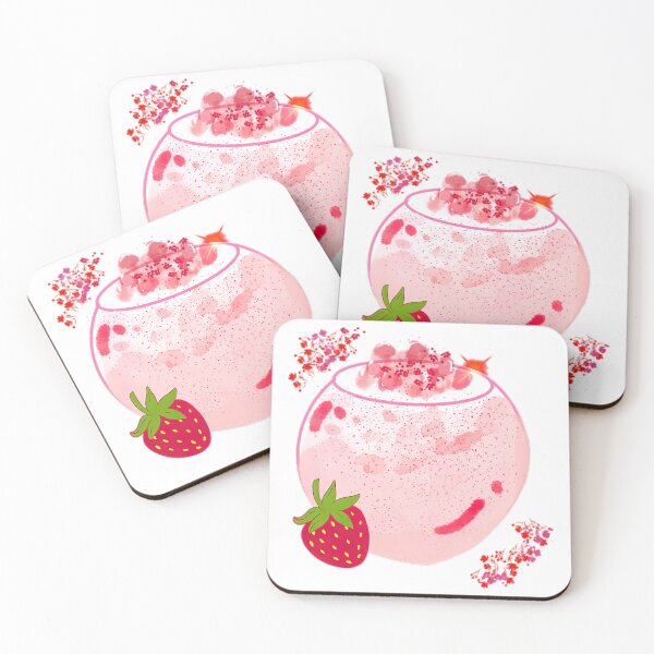 Item preview, Strawberry Fruity Ice Kawaii Dessert Illustration designed and sold by jamesromanwaxz.