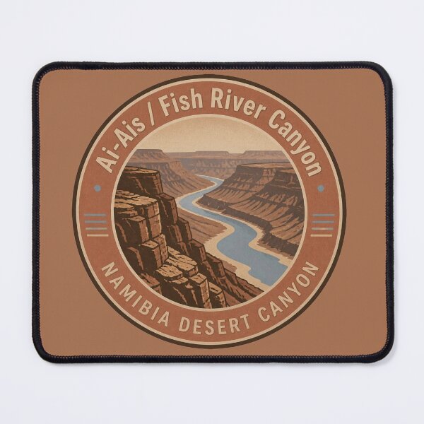 Item preview, Ai‑Ais Fish River Canyon Namibia Desert Canyon Round Badge designed and sold by The Digital Compass.