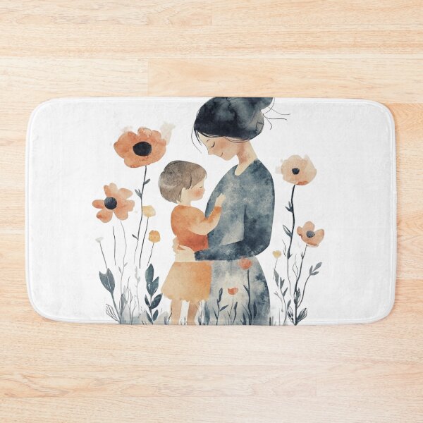 Item preview, Gentle Mother and Child Poppy Garden Watercolor Art designed and sold by KLSRAJ.