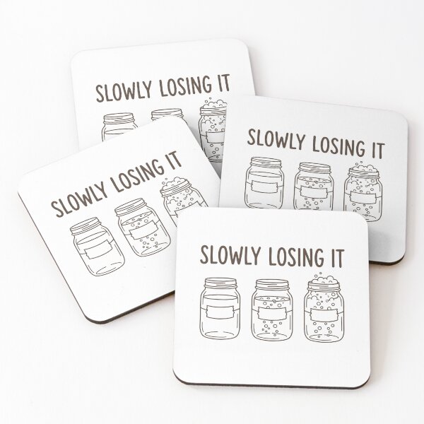 Item preview, Slowly Losing It Funny Jar Progression Mental Health Humor Design designed and sold by StickerNestYou.