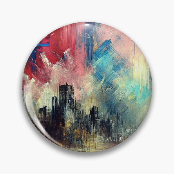 Item preview, Fantasy Futuristic Techno Cyberpunk City Vibrant Abstract Art designed and sold by DEC02.